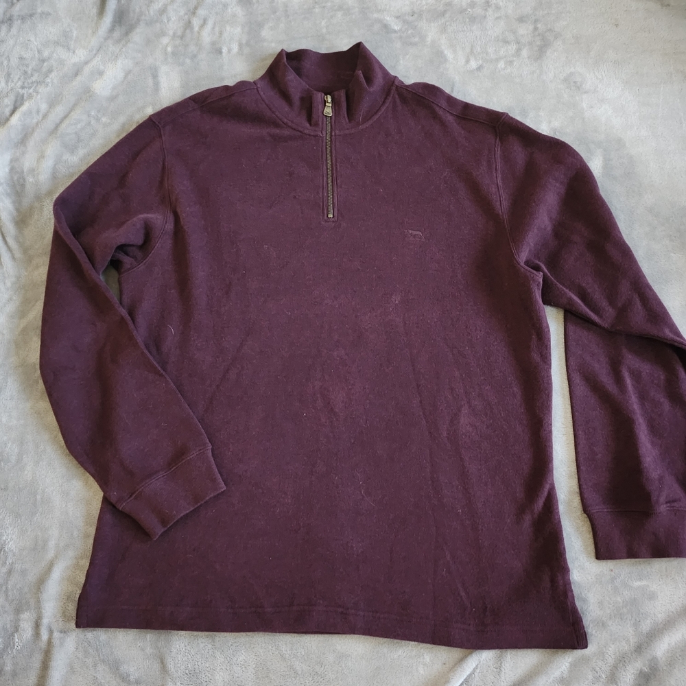 Rodd And Gunn Half Zip Sweatshirt 2XL Maroon 100% Cotton Heavy Layer High Neck,